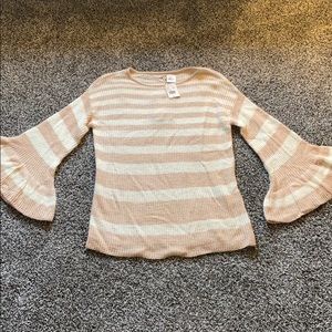 The Shanty Collection blush/creme striped sweater